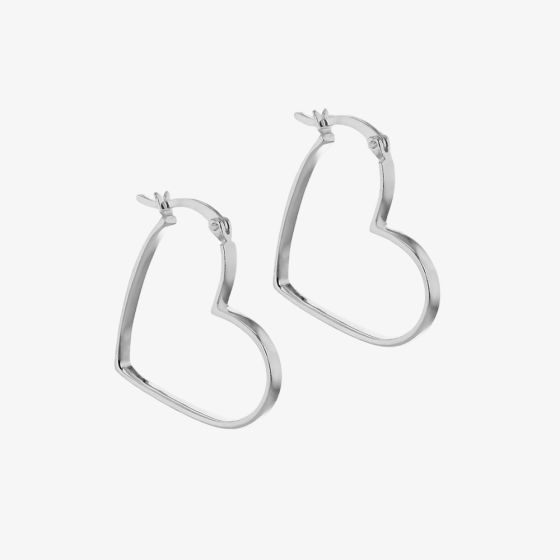 Silver 25mm Open Heart Hoop Earrings 8.53.0003
