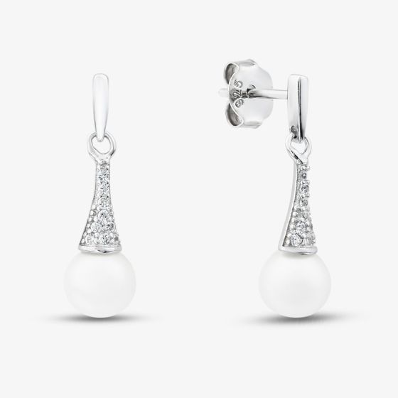 Sterling Silver Freshwater Pearl Drop Earrings EOW70247FW
