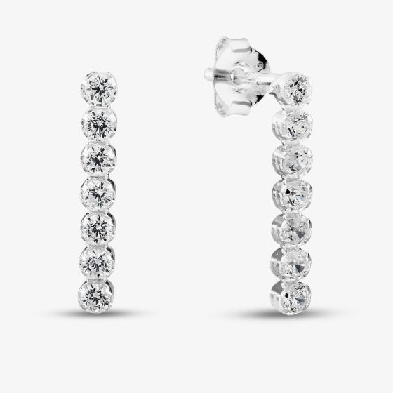Sterling Silver Cubic Zirconia Dropper Earrings E6471C