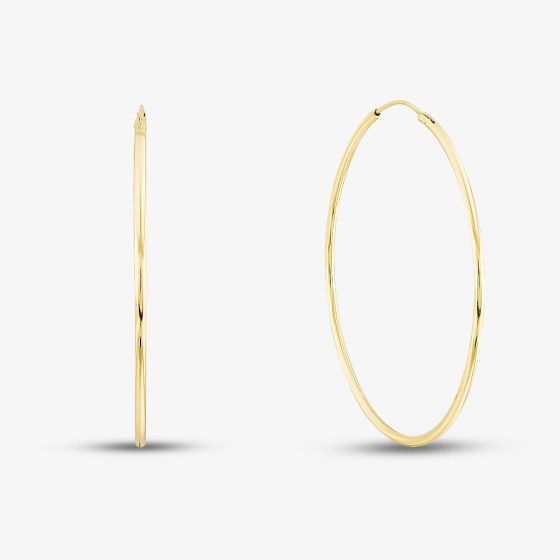 Gold Tone 50mm Hoop Earrings H243*