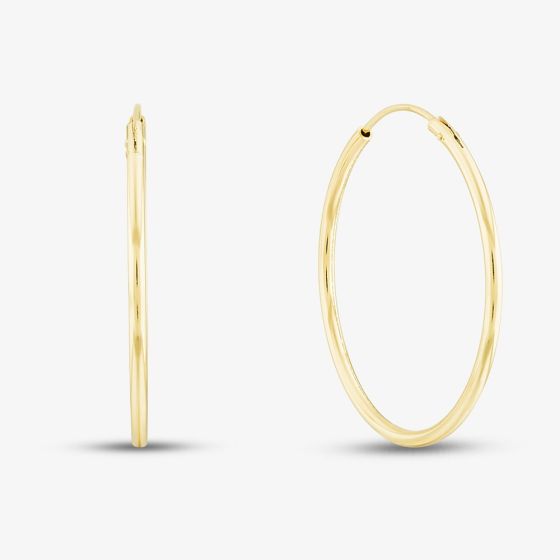 Gold Tone 30mm Hoop Earrings H246*