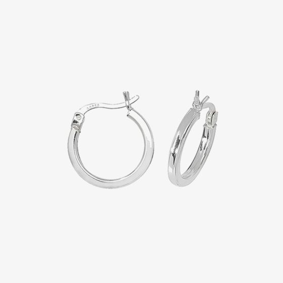Sterling Silver 10mm Square Edge Hoop Earrings G5710
