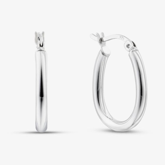 Sterling Silver Oval Hoop Earrings TTE5127CC0000R1