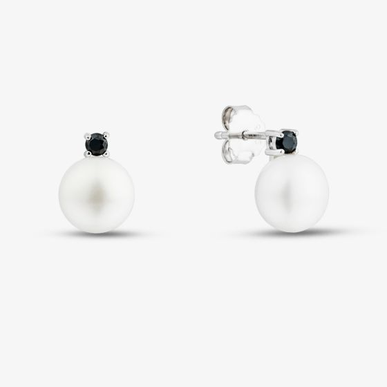 Sterling Silver Freshwater Pearl Stud Earrings AE19661BKZ-WFM/R