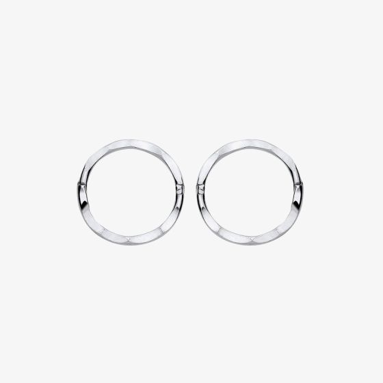 Sterling Silver 11mm Hinged Sleeper Hoop Earrings S3494