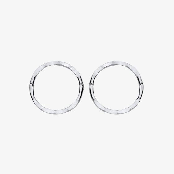 Sterling Silver 12mm Hinged Sleeper Hoop Earrings S3496