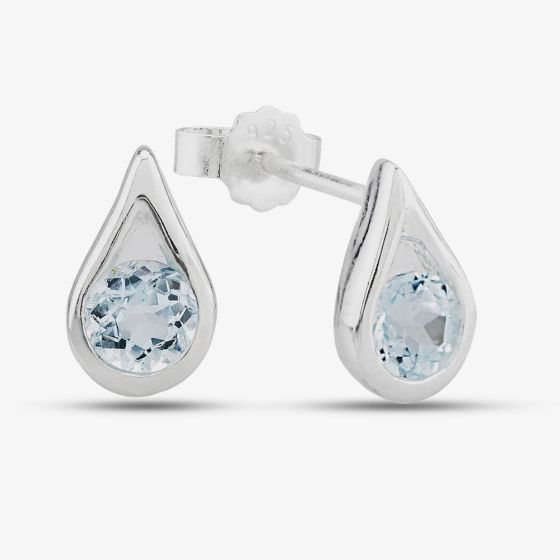 Topaz Set Silver Earrings