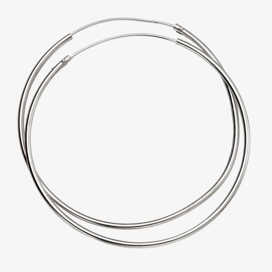 Sterling Silver 50mm x 1.5mm Hoop Earrings H242
