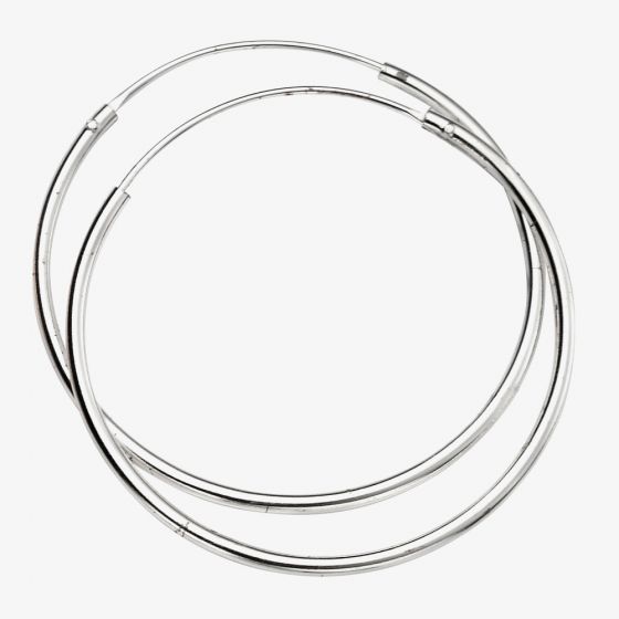 Sterling Silver 30mm x 1.5mm Hoop Earrings H244
