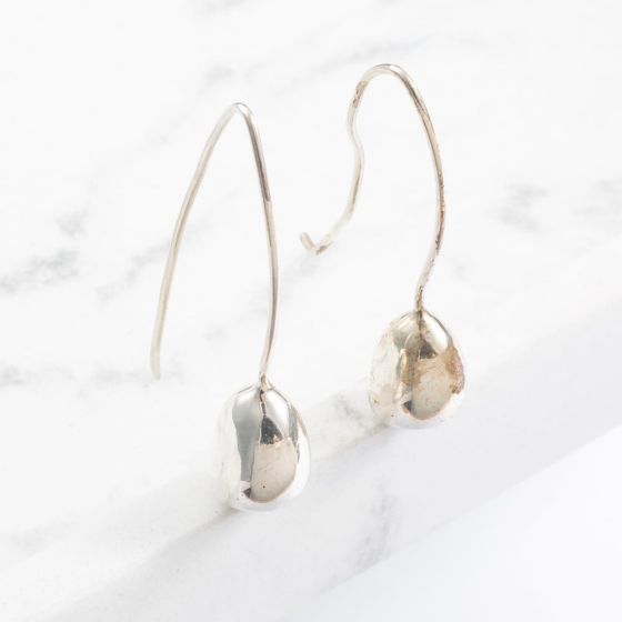Silver Droplet Dropper Earrings E11