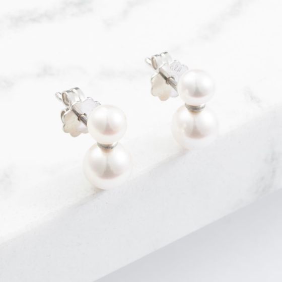 Sterling Silver Freshwater Pearl Dropper Earrings PSOS