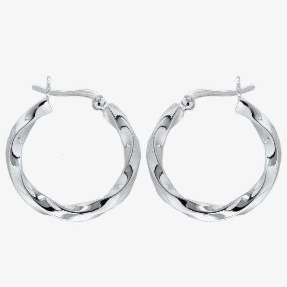 Sterling Silver Twist Creole Earrings 8.53.4259