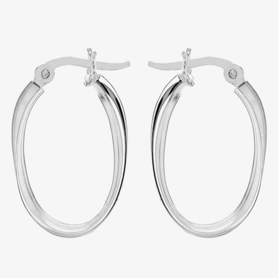 Sterling Silver Oval Creole Earrings 8.53.7779