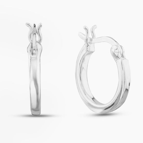 Sterling Silver 15mm Square-Tube Hoop Earrings 8.53.9259