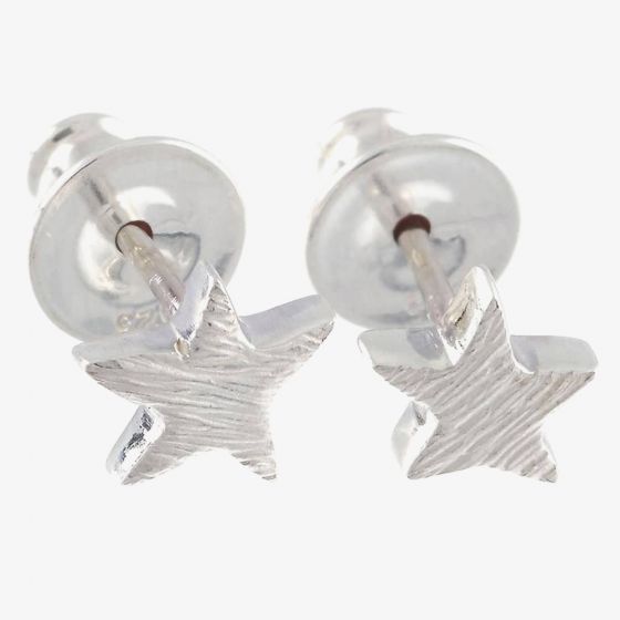 Scarlett Twilight Silver Textured Star Stud Earrings E3527