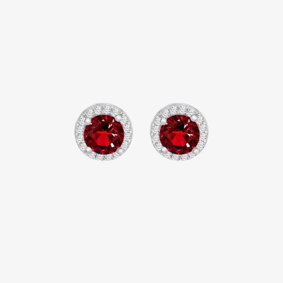 Sterling Silver Brilliant Cut Cubic Zirconia Halo Stud Earrings 8.59.1809