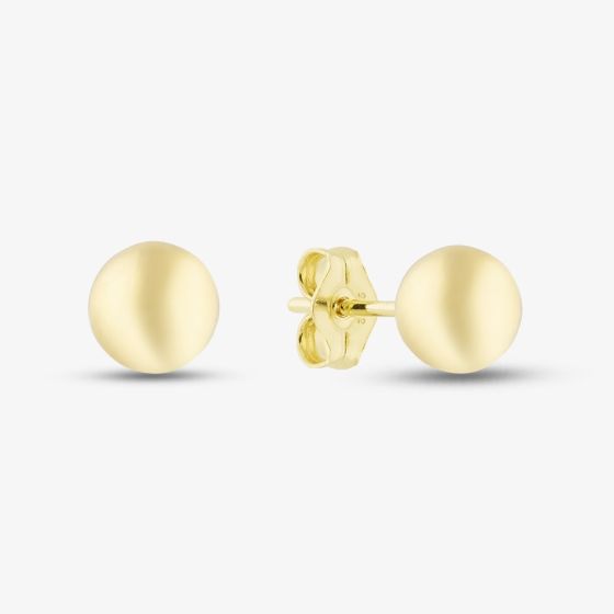 Silver Gold Plated 6mm Ball Stud Earrings S4007