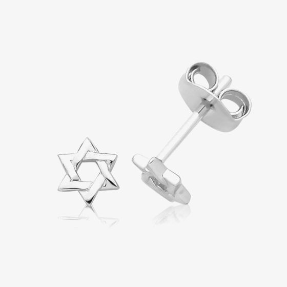 Sterling Silver Star Of David Stud Earrings G51451