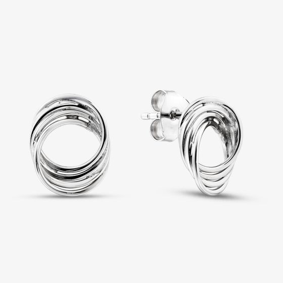 Sterling Silver Twist Circle Stud Earrings TTE160XXX0000R1