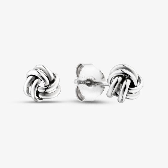 Sterling Silver Rope Knot Stud Earrings WTE3918XX0000R1