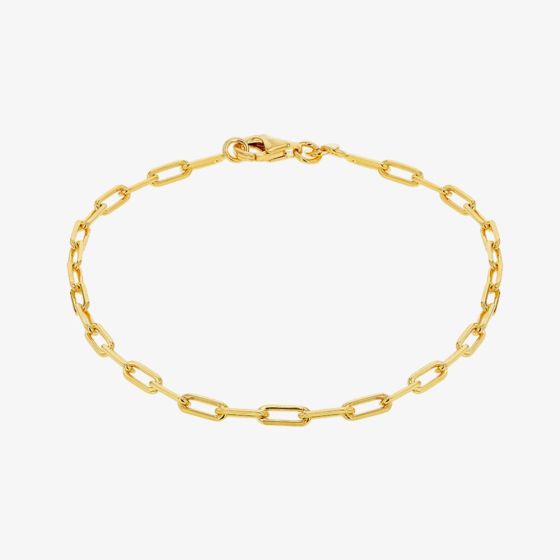 LUXE Silver Gold Plated Paperlink Chain Bracelet 8.26.0062