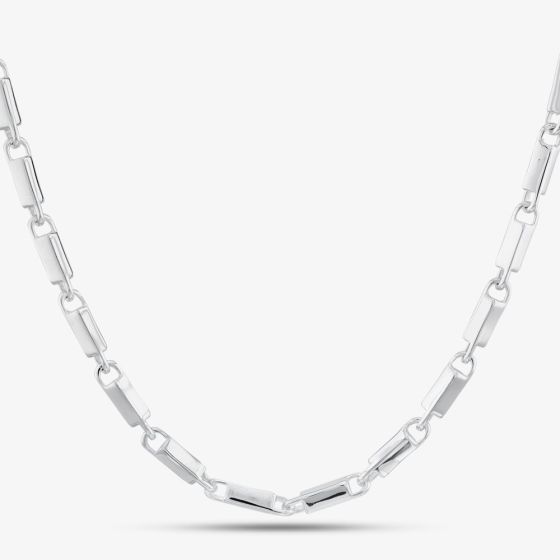 Argentium Silver 17.9 Inch Rectangle Bar Chain ARG-943041-17.9
