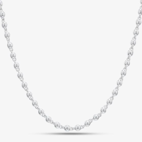 Argentium Silver 17.7 Inch Fancy Ball Chain Necklace ARG-943024-17.7