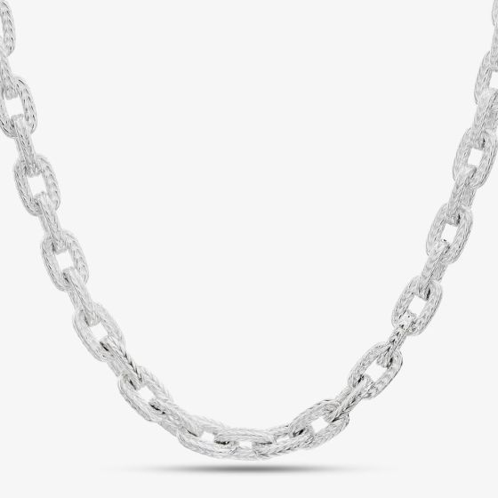 Argentium Silver 18 Inch Textured Link Chain ARG-94302-18