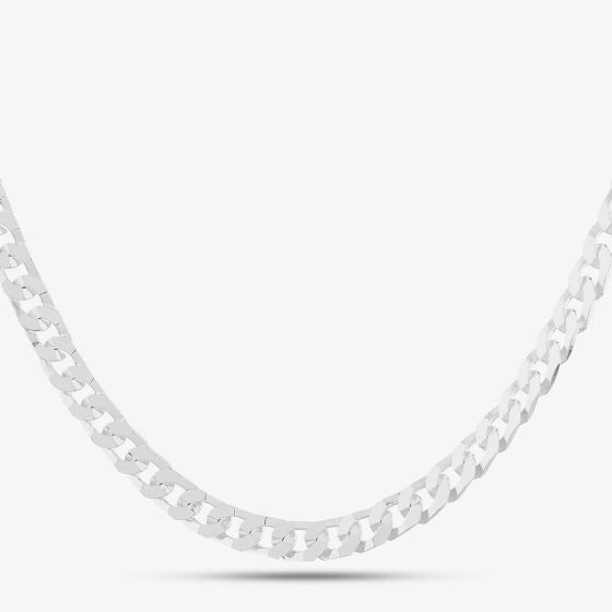 Sterling Silver 18 Inch Flat Square Curb Necklace 8.13.7014