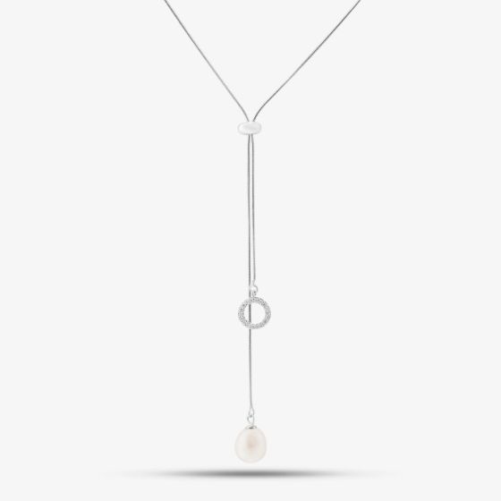 Sterling Silver Freshwater Pearl Adjustable Necklace POW70390FW