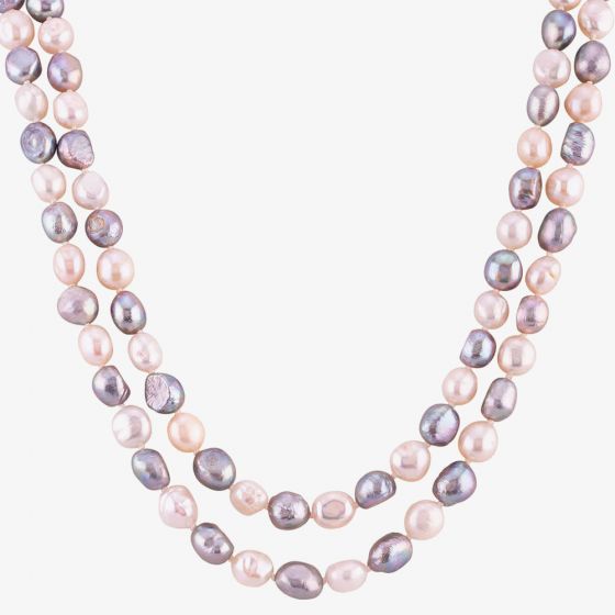 Grey Freshwater Pearl Necklace POW70132FW