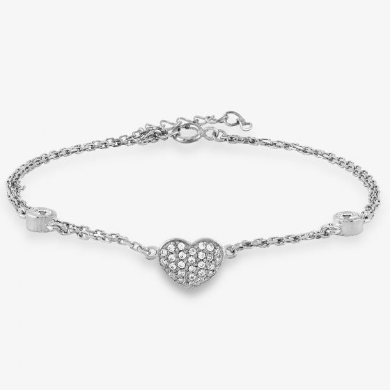 Rosa Lea Heart Double Chain Bracelet BJ-BR212C