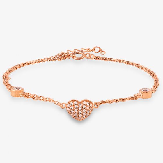 Rosa Lea Heart Double Chain Bracelet BJ-BR212CRRG