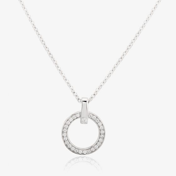 Rosa Lea Open Circle Pave Pendant AE-948226NA-1