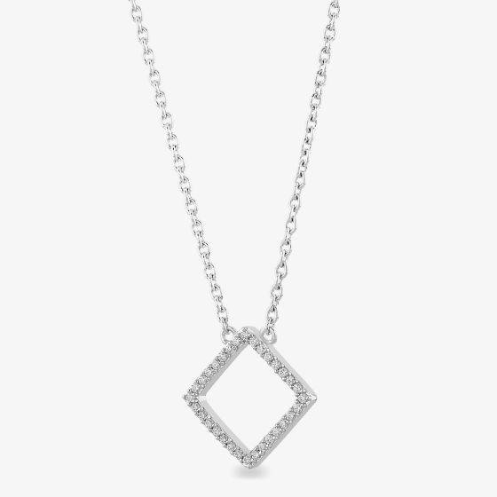Rosa Lea Pave Square Necklace AM-2THB009204
