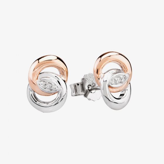 Rosa Lea Pave Intertwined Rings Stud Earrings BJ-E2745CRG0.5M
