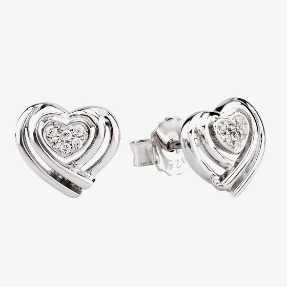 Rosa Lea Pave Wrapped Hearts Stud Earrings BJ-E3132C