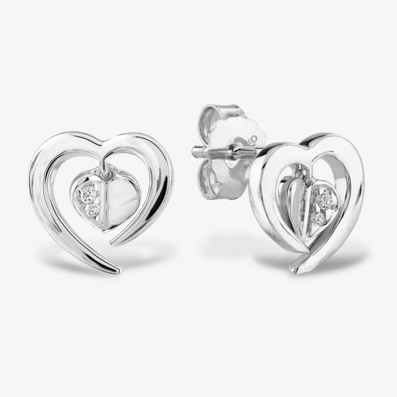 Rosa Lea Floating Heart Stud Earrings BJ-E3247C