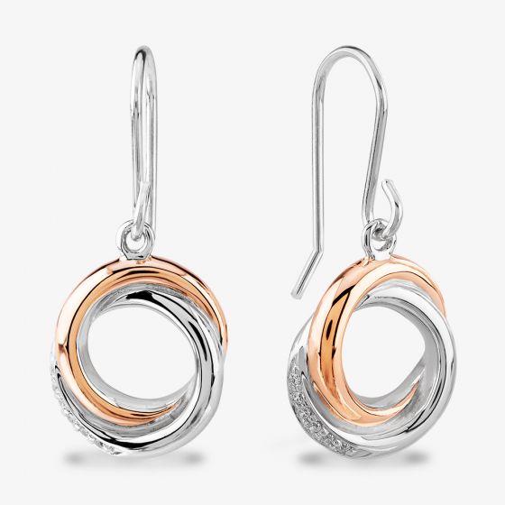 Rosa Lea Pave Intertwined Rings Dropper Earrings BJ-E3268CRG0.5