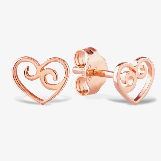 Rosa Lea Filigree Open Heart Stud Earrings AM-2THB008906