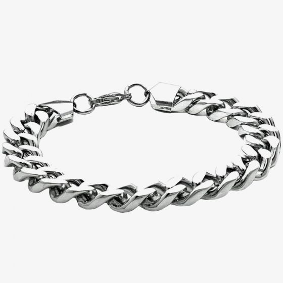 Bourne and Wilde Mens Stainless Steel Chunky Curb Bracelet USS-777SS7.0