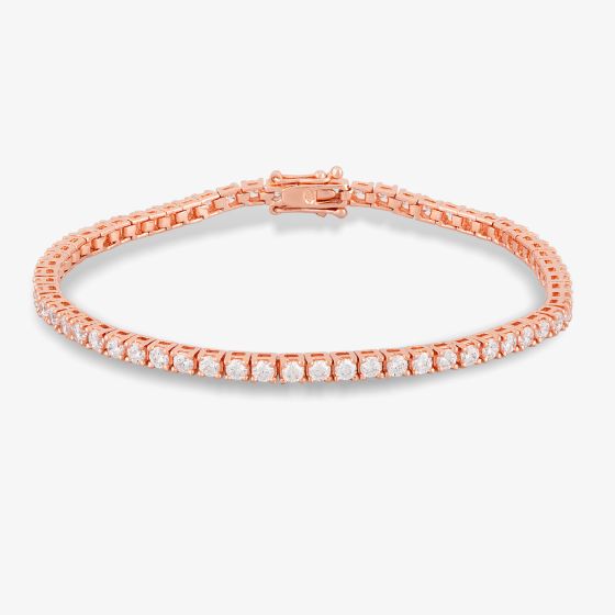 Starbright Rose 2.5mm Round Cubic Zirconia 7.5 Inch Tennis Bracelet B412(2.5M) 7.5~ 3A RGP