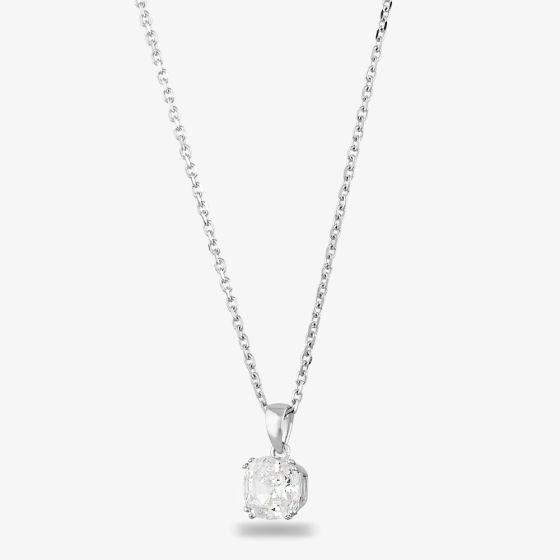 Starbright Silver 8mm Cushion-cut Cubic Zirconia Pendant E3858P-8x8M 3A