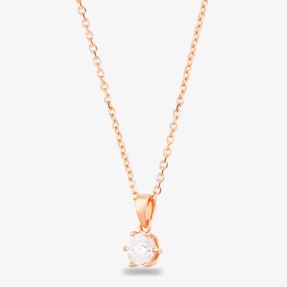 Starbright Rose 6mm Six Claw Cubic Zirconia Pendant E2177P-6M 3A RGP