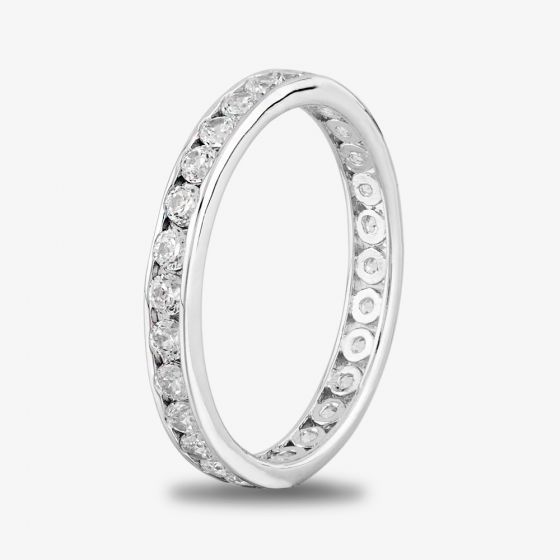 Starbright Silver 2mm Cubic Zirconia Channel Set Full Eternity Ring R4179(2M) 3A