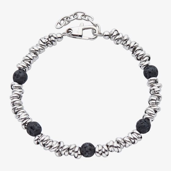 Unique Stainless Steel Lava Stone Chain Bracelet LAB-279/21CM