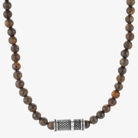 Bourne and Wilde Mens Bronzite Beaded Necklace UR24-01