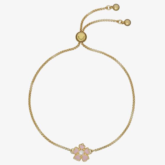 Ted Baker Petial Gold Tone Plated Enamel Flower Toggle Bracelet TBJ3646-02-215