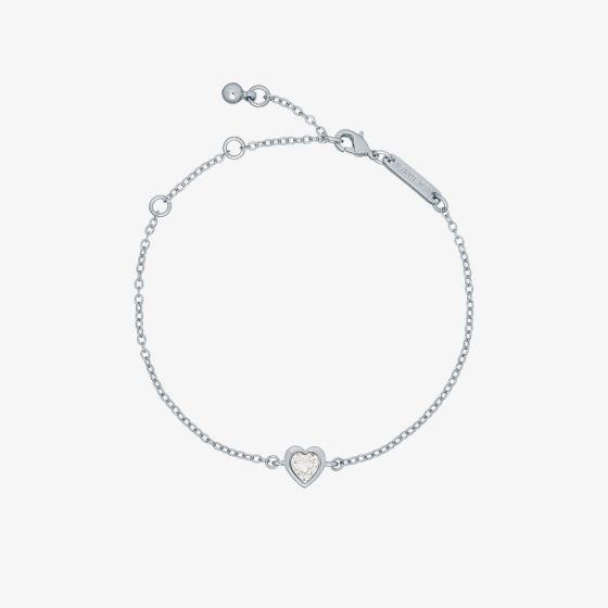 Ted Baker Hansa Silver Tone Crystal Heart Bracelet TBJ3178-01-02