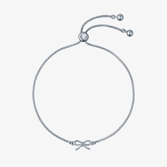 Ted Baker Bridget Silver Tone Mini Bow Sliding Bracelet TBJ4176-01-03